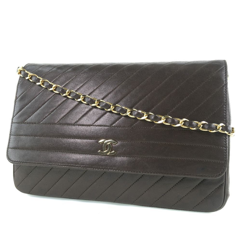 Chanel Chain Shoulder Bag Lambskin Black Gold Metal Fittings Black - Picture 2 of 11